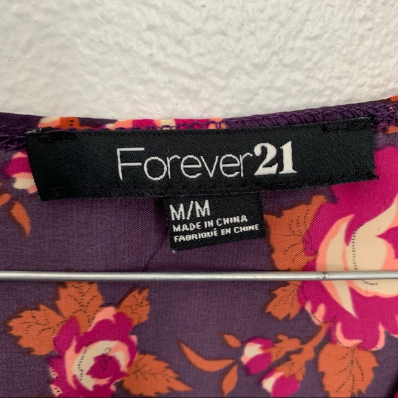 Forever21 Cap Sleeve Multicolor Flower Print Dress - Picture 3 of 4